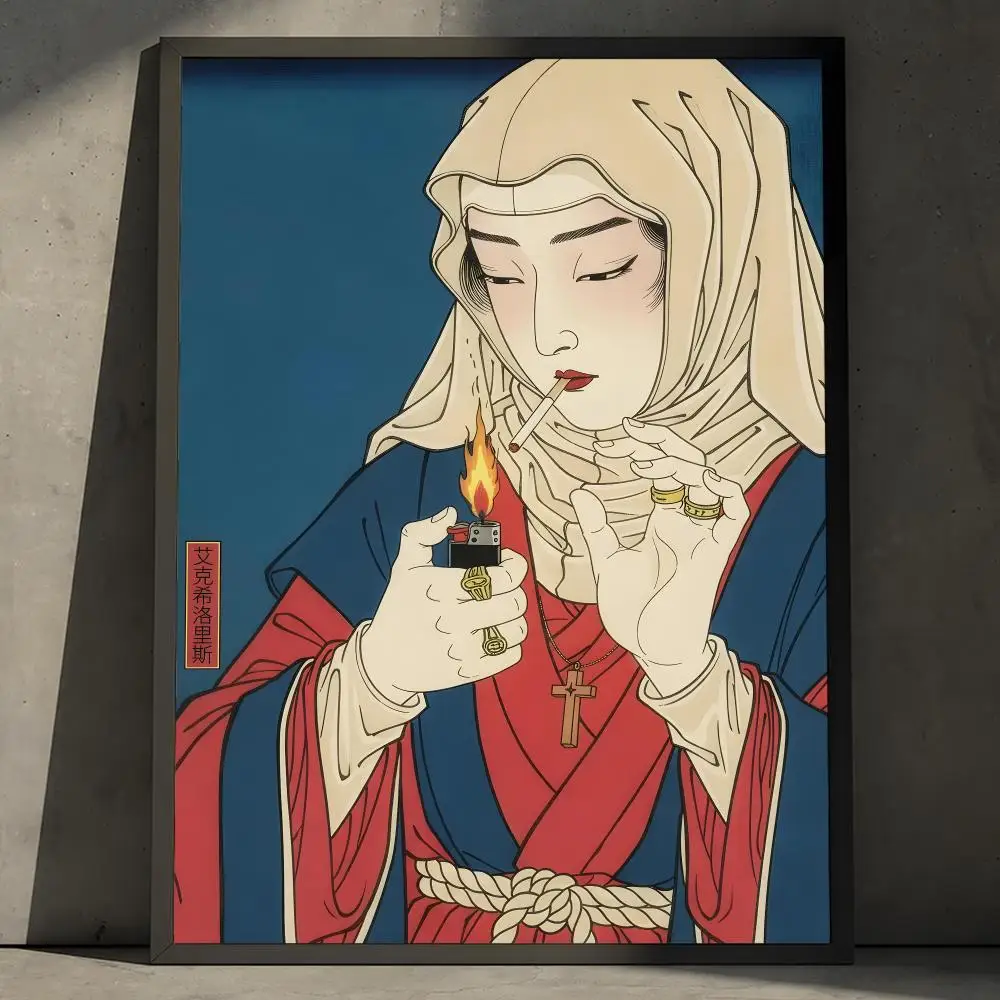 Ukiyoe ExSiloris Dark Japanisches Kunstposter, abnehmbares PP-Dekorationsposter, wasserabweisender Druck, für Wohnung, Wohnheim, Büro, Café, Geschenk – Detail 8