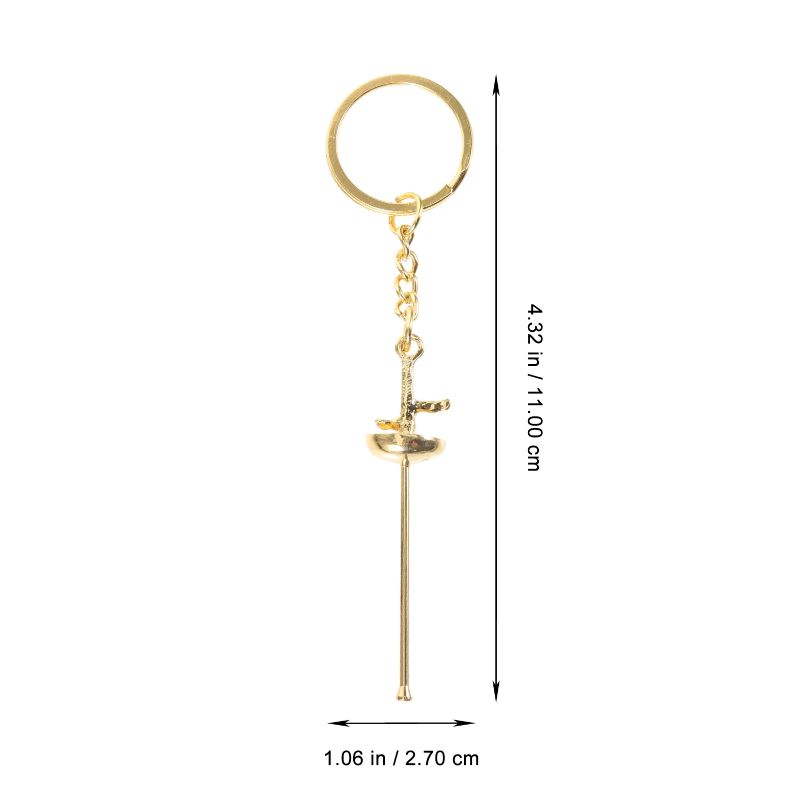 

s Fencing Keychain Metal Sports Key Ring Silver Heavy Sword Pendant for Bag Backpack Car Gifts Lovers Birthday