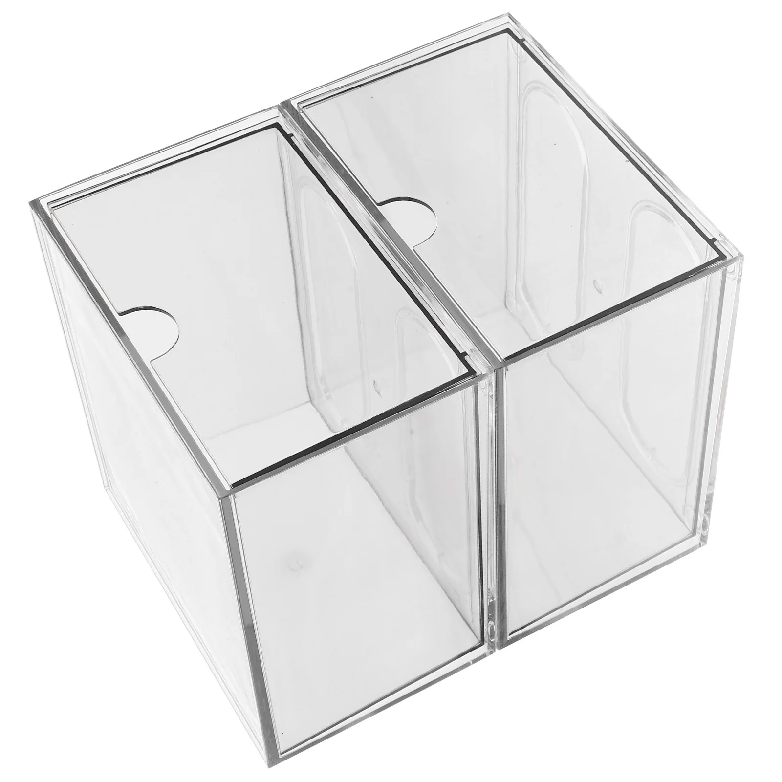 

2pcs Clear Acrylic Makeup Organizer Stackable Storage Box Drawers For Vanity Bathroom Skincare Holder Face Towel Box