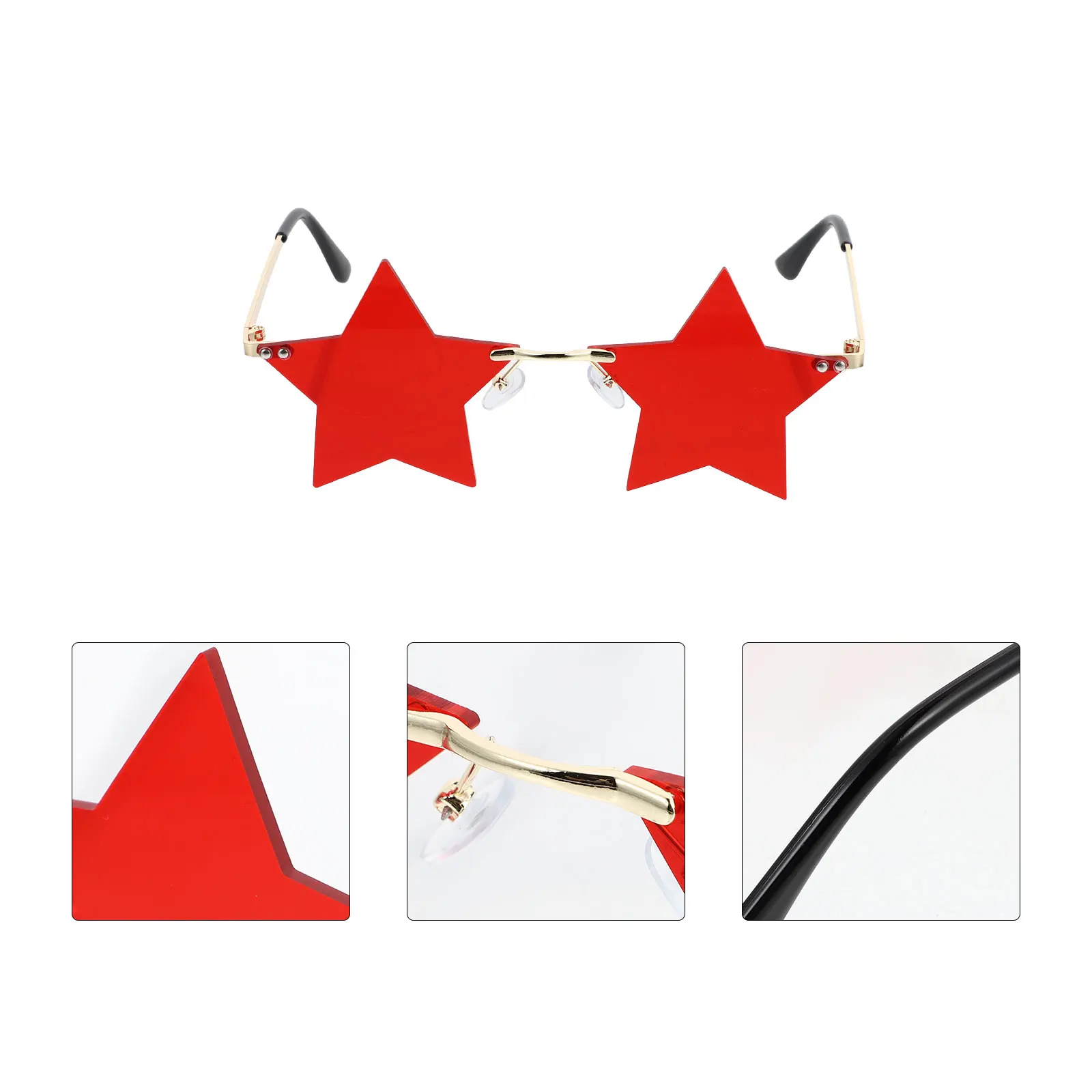 

1 Pair Star Shaped Sunglasses Fashion Irregular Eyeglasses Unique Costume Accessory Party Cosplay Glasses For Women Men Photo