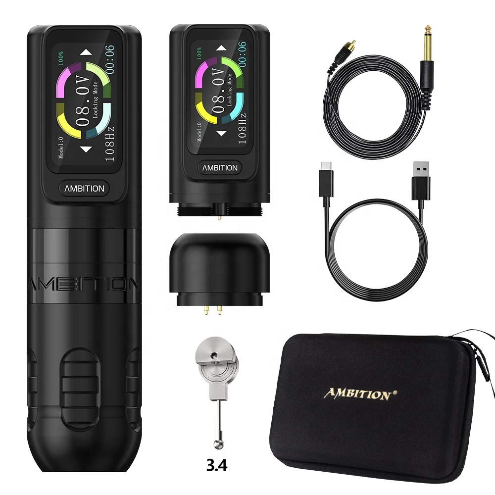 Tattoo Cartridges Color Screen Dual Battery Wireless Tattoo Machine Artists Body Art Tattoo Pen Machine