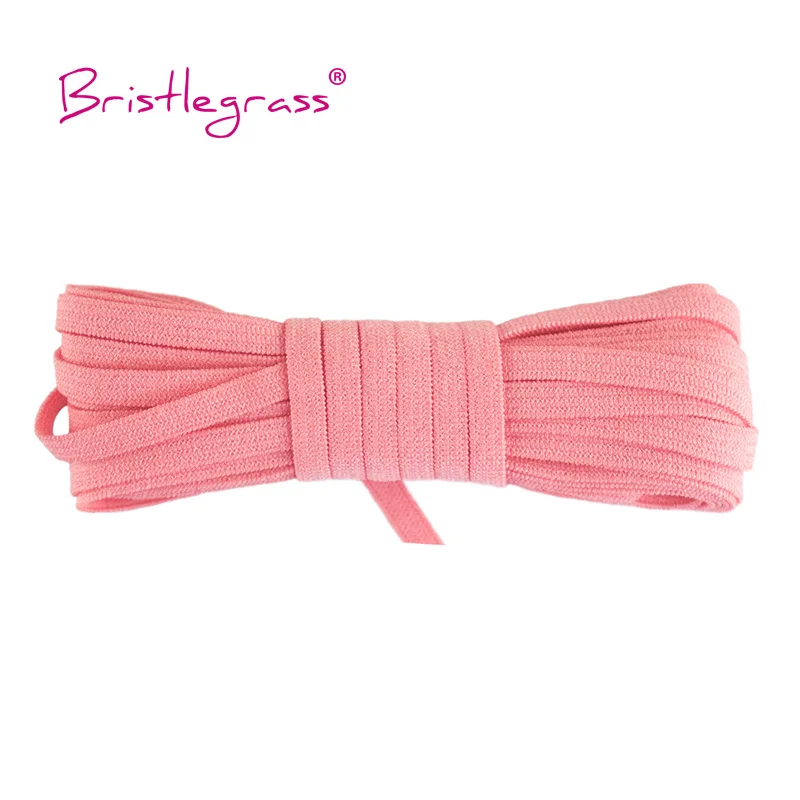 BRISTLEGRASS 5 Yard 4mm Knitting Solid Skinny Elastics Spandex Satin Band kids Hairband Headband Tie Dress Lace Trim DIY Sewing