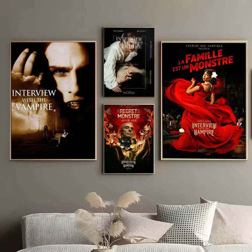 Movie I-Interview W-With T-The V-Vampire Poster Art Wall Print Ideal for Bedroom Living Room Study Office Home Decoration