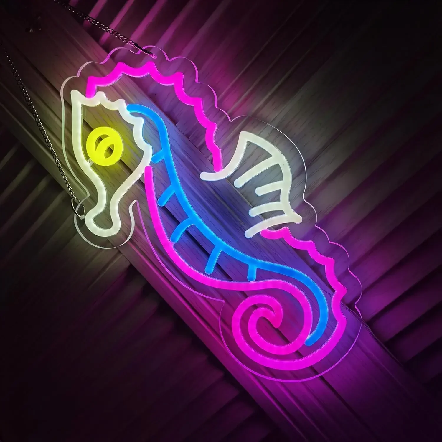 Seahorse Neon Sign Colorful Ocean LED Wall Art USB Powered Beach Decor Bedroom Living Room Bar Party Novelty Gift Hanging Light