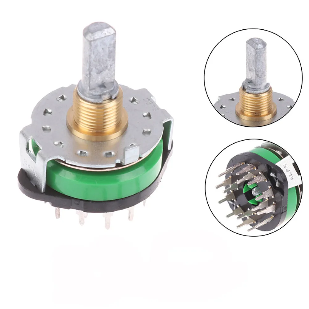 Precision Audio Rotary Switch SRRM1C7800 12 Position 4 Pole Component For Sound Equipment Audio Signal Routing Maintenance