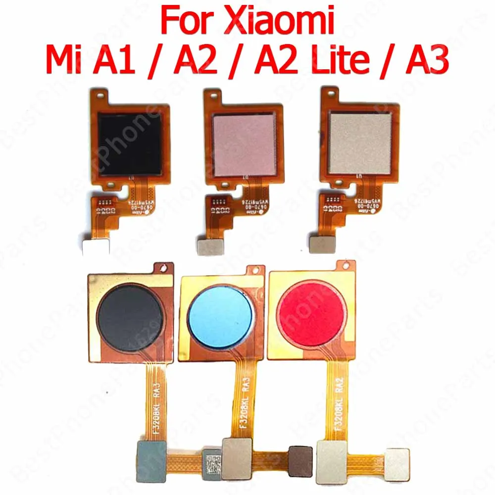 Fingerprint Sensor Flex Cable For Xiaomi Mi A1 5X A2 Lite 6X A3 CC9e Touch Menu Finger Print Scanner New Spare Parts