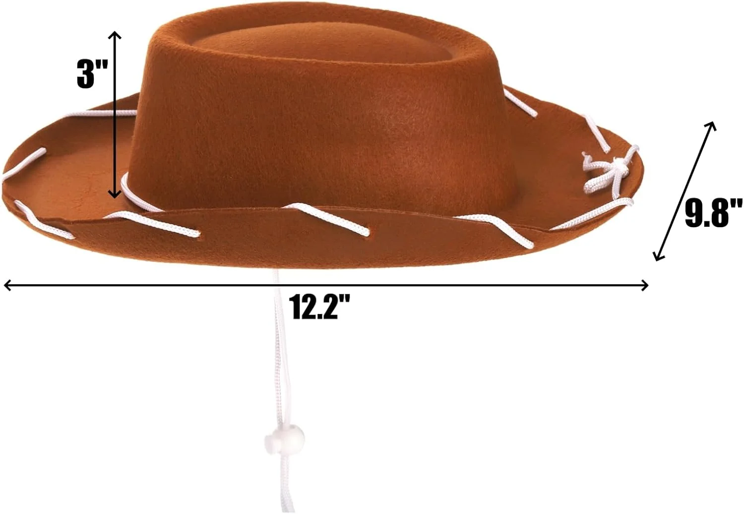 4 Pack Felt Cowboy Hat for Kids, Small Western Cowgirl Hat, Wide Brim Cowboy Hat with Neck Drawstring, Cosplay Costume Accessori