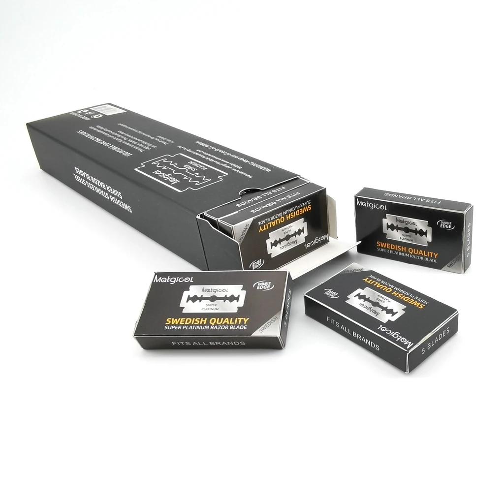 100/50/30 قطعة شفرات حلاقة لشفرات الحلاقة ذات الحافة المزدوجة، شفرات من الفولاذ المقاوم للصدأ تستخدم لسكين الطي مع الحلاقة وإزالة الشعر