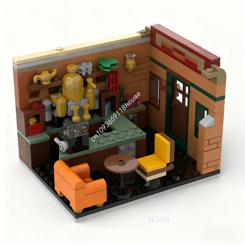 515 stücke MOC Bäcker Straße Café nan Modell Bausteine Ziegel kreative DIY idee handwerk spielzeug Geburtstag Architektur Weihnachten geschenke