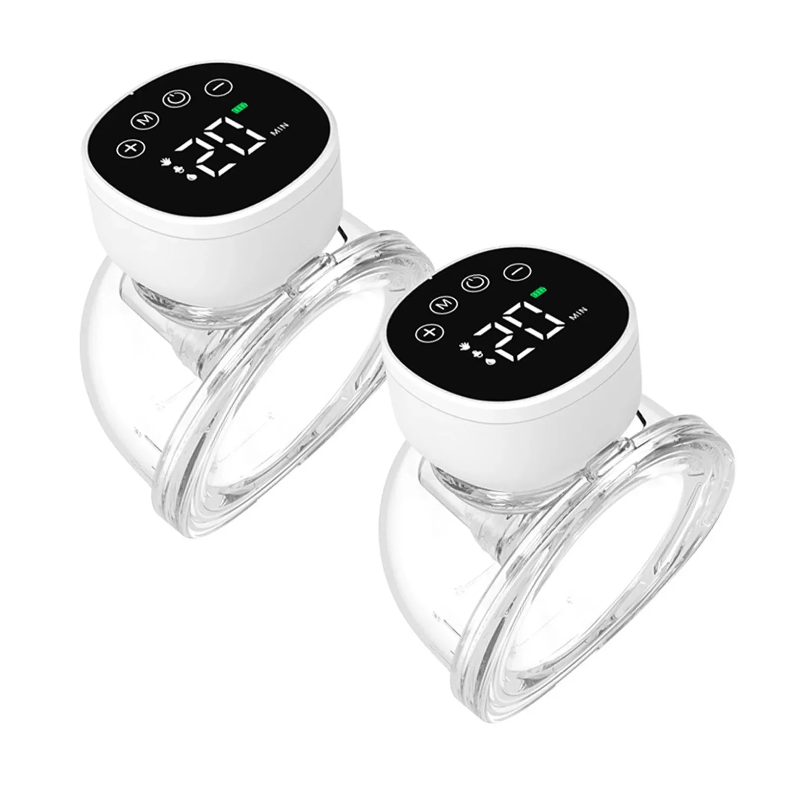 2개입 착용형 유축기 핸즈프리 전동 유축기 무소음 휴대용 유축기 3가지 모드 9단계 흡입력 180ML 용량