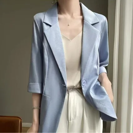 Blazer Women Suits Coats Shirt Vintage Turn Down Collar Full Sleeve Coat Y2k Streetwear Elegant Splice Shirts Blazers Autumn