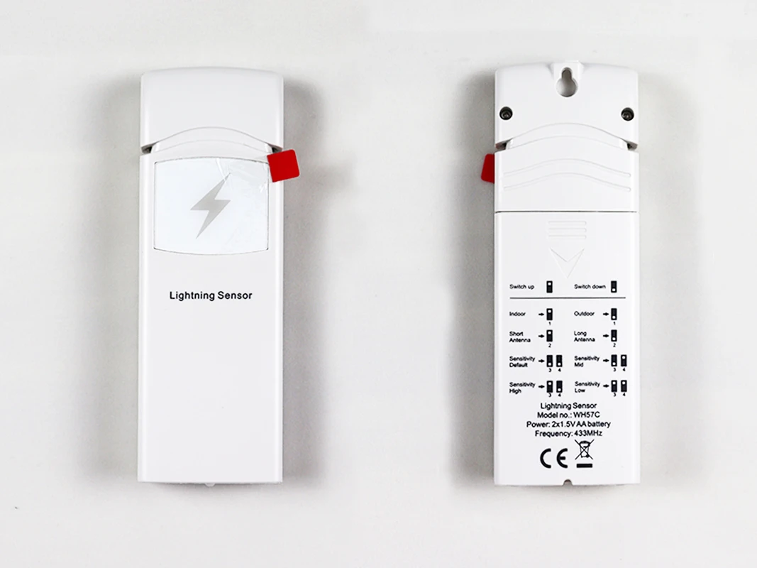 Misol WH57 Outdoor Wireless Lightning Sensor with Plastic Shield, Lightning Detection Sensor