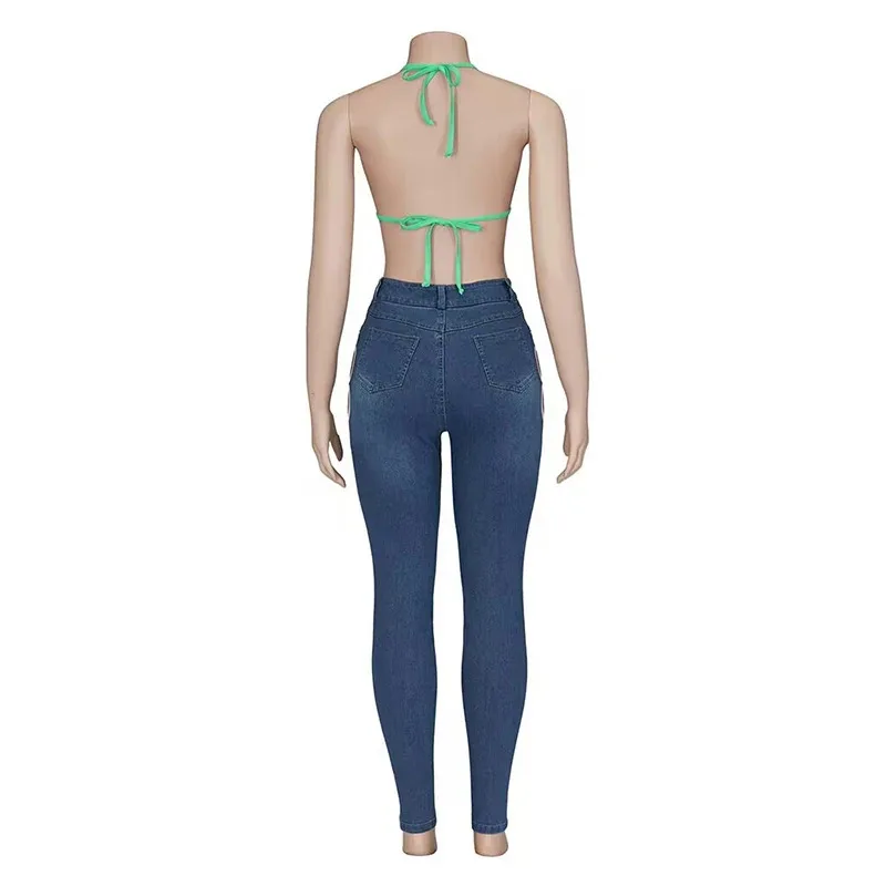 Nami Cosplay Costumes jean Sexy Bikini Anime uniforme maillot de bain femme Halloween tenue de fête