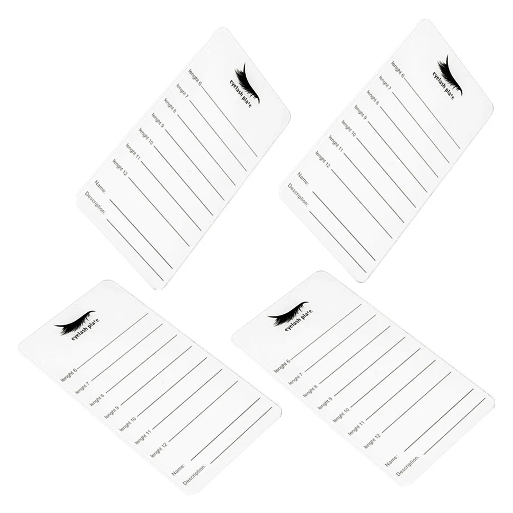 

4Pcs Acrylic Eyelash Extension Tray Portable Lash Holder Board 6-12mm Organizer Lash Tray Eyelash Display Board