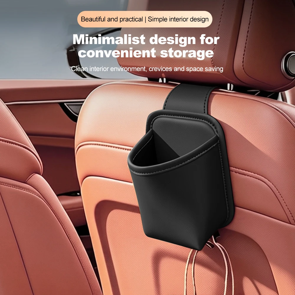 Universal Car Seat Back Mounted Cup Holder PU Leather Drink Holder Organizer Headrest Hanger for Auto Interior Accessories