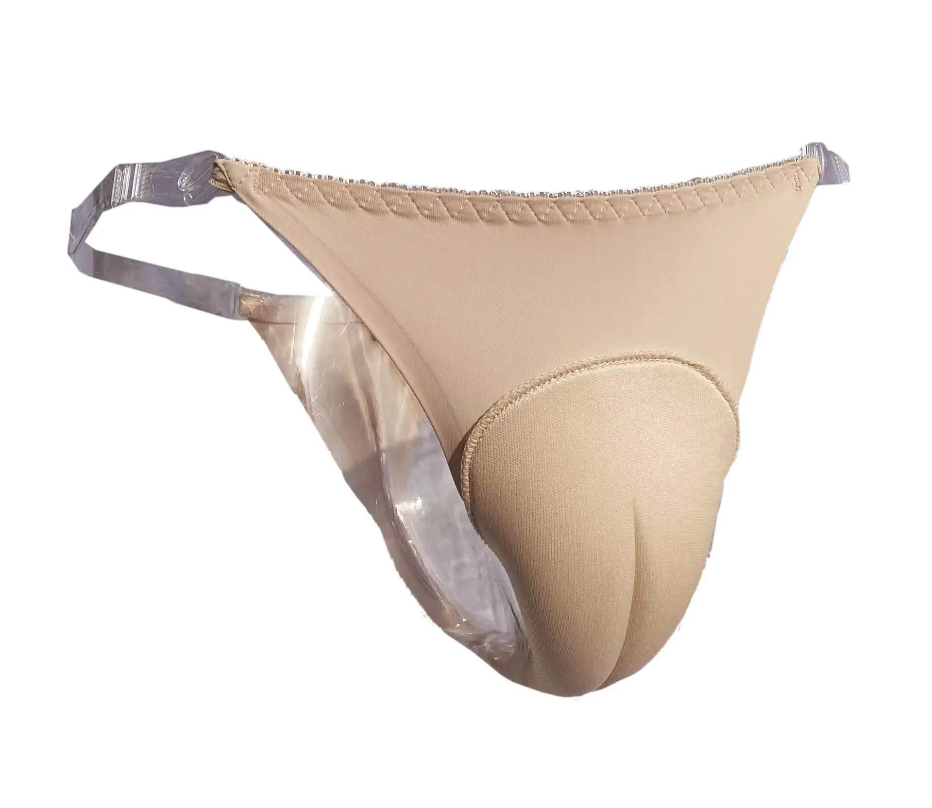 Tanga desmontable ajustable para hombre, correa elástica de silicona transparente, parte trasera en T, Control del dedo del pie Camel, Gaff TG,