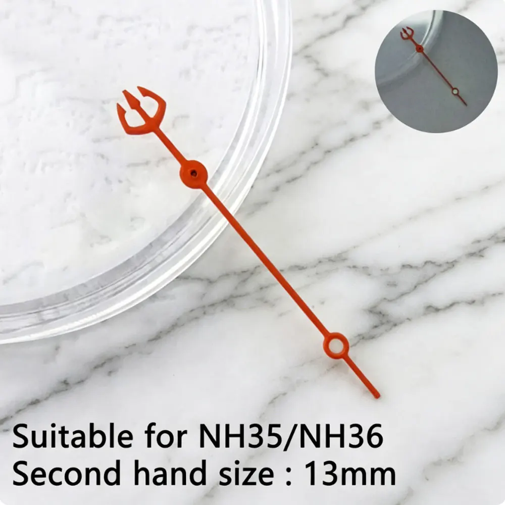 13mm Watch Second Hand Orange Rose Gold Blue NH35 Hand Suitable for NH35 NH36 Automatic Movement Trident of Aquaman view 6