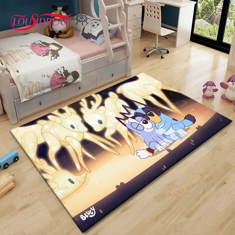 3d cartoon b-blueys carpet large area rug for home entrance living room bedroom decor kid's play floor non-slip mat decoration