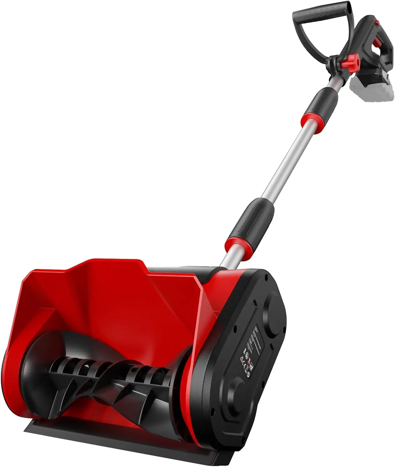 

Беспроводная снегоуборочная лопата, 18 вольт, 12-дюймовый электрический двигатель, максимальная дальность сдувания снега 20 футов, регулируемая ручка и защитный выключатель.