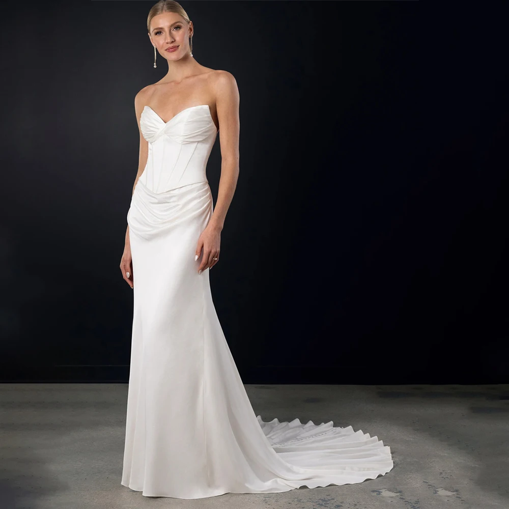 

Современное свадебное платье русалки с скользящим шлейфом, свадебные платья по индивидуальному заказу, свадебное платье