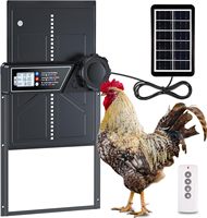 Solar Automatic Henhouse Door Anti-Pinch with Timer Durable Aluminum Alloy Chicken Coop Entrance for Protection