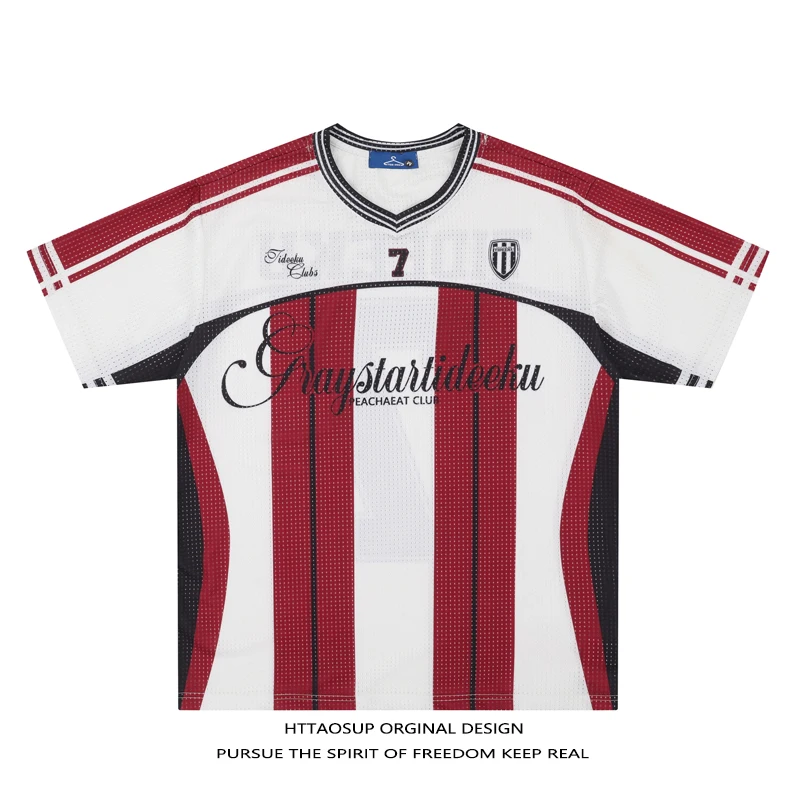 

American Sports Style Quick Dry Breathable V-Neck Men's Football Training Shirt Street Trend Number 7 Football Training Suit ...