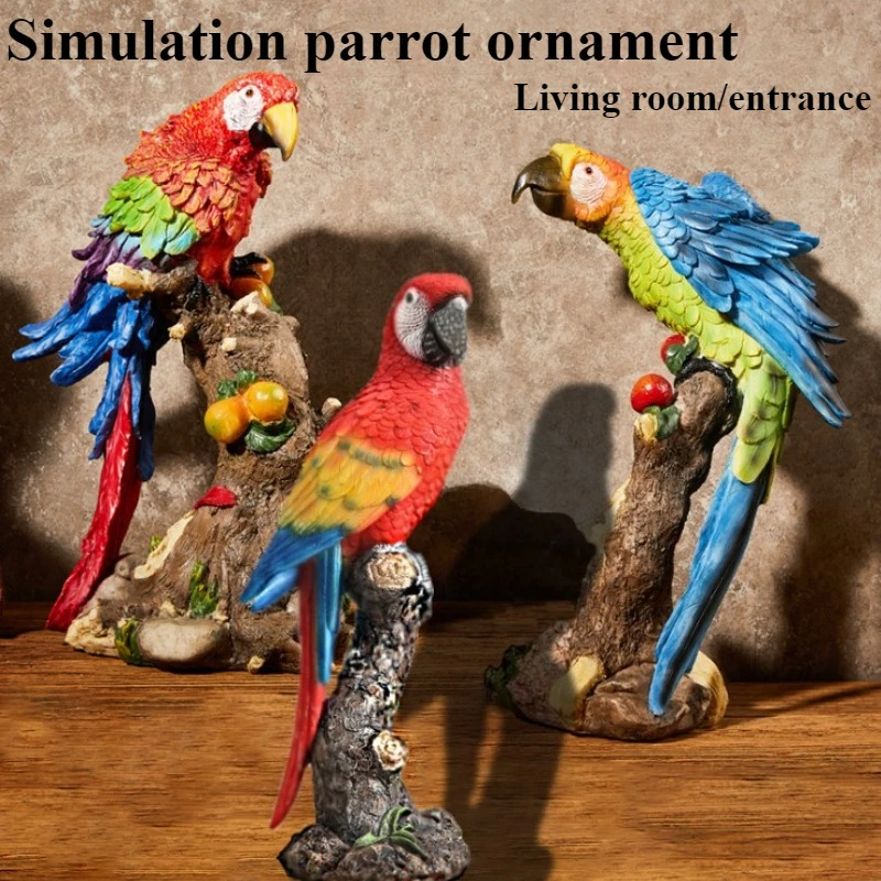 

Imitation Parrot Decoration Living Room Decoration Study/TV Cabinet Resin Handicraft Garden/Home Decor Color/Red/Blue Green