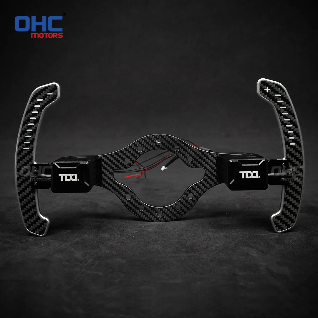 OHC LED Carbon Fiber Magnetic Paddle Shifter Universal Car Quick Release Steering Wheel Carbon Fiber Paddles With For Car view 6