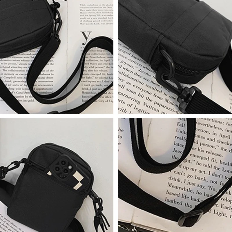 New Mens Crossbody Bag Leisure and Minimalist Bag Men's Nylon Single Shoulder Bag Casual Simple Mobile Phone Bag