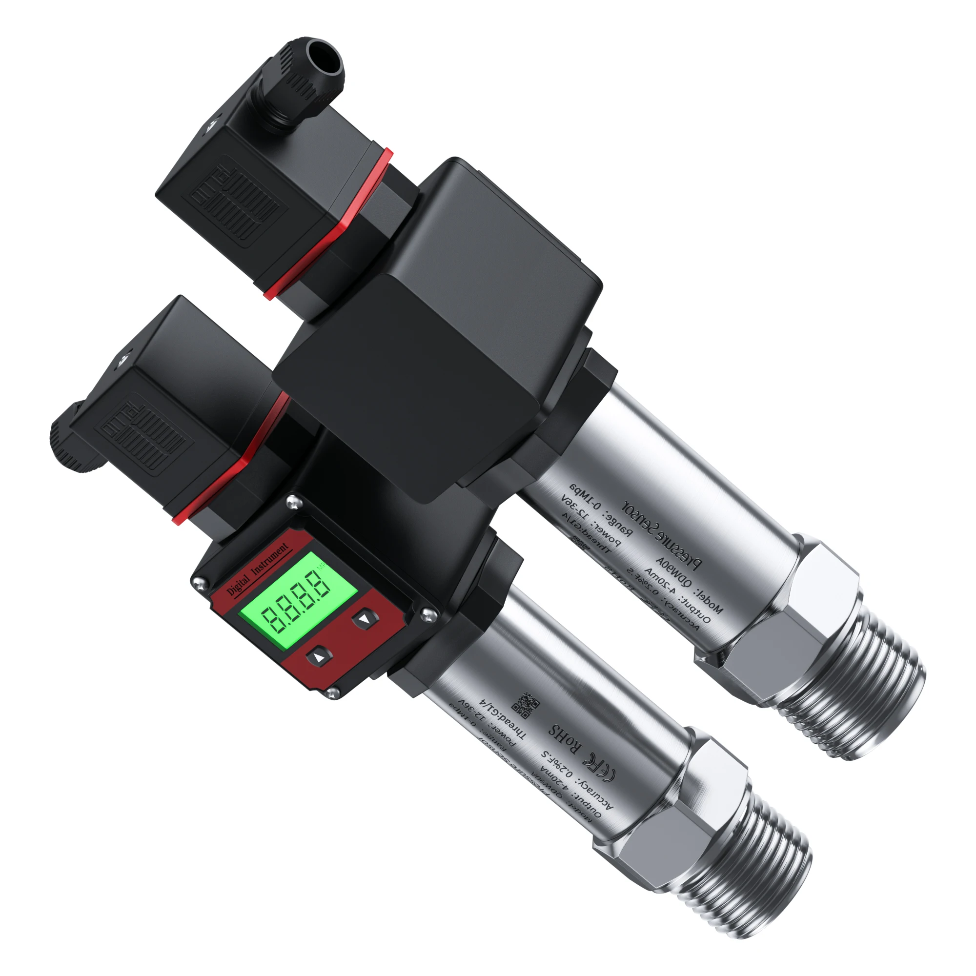 

10bar 20bar 30bar 40bar to 4-20mA RS485 0-10V Digital Smart Pressure Sensor G1/4 LCD Display Pressure Transmitter Transducer
