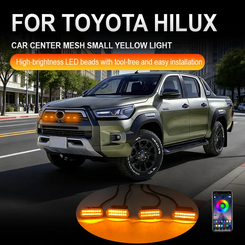 LED Front Grille Light For Toyota HiLux Car Daytime Running Light Wheel Eyebrow Lamp For Pickup Offroad 12V