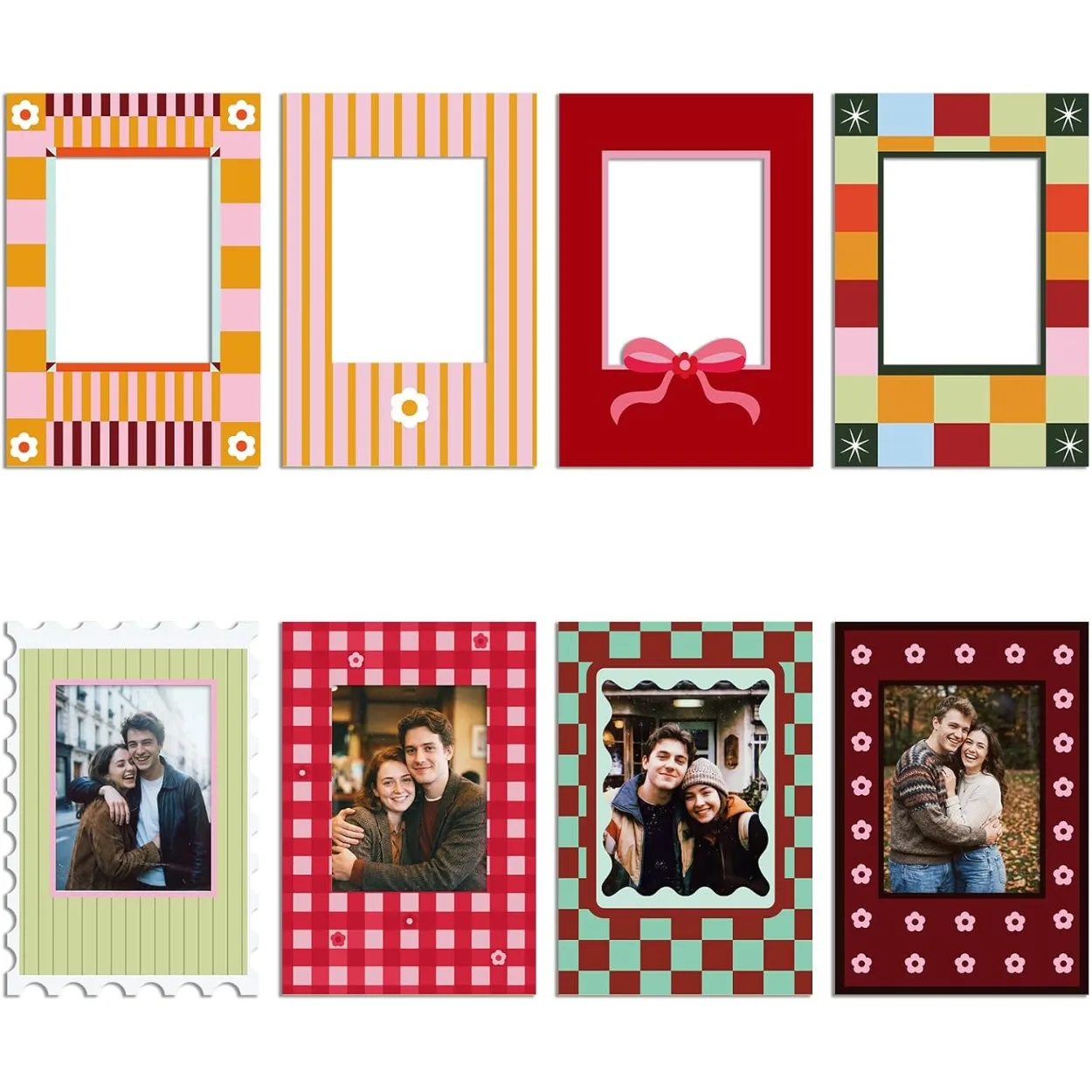 8-Piece Set of Magnetic Frames for The Fridge, Compatible with 2×3-Inch Polaroid Mini Photos, Magnetic Decor for The Fridge