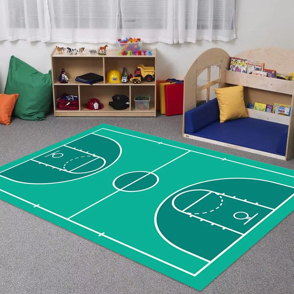 Street Basketball Court Printed Carpet American Street Style Anti Slip Floor Mat Fan Bedroom Home Decoration Sports Trend Carpet