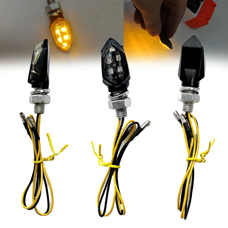 Universal Mini LED Motorcycle Indicators Light Amber Super Bright Turn Signal Blinker Lamp For Motorbike