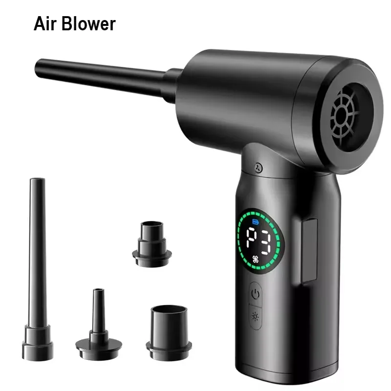 Zai XIAO Portable Compressed Air Duster 2 in 1 Air Blower & Vacuum Cleaner Cordless Duster Blower for Keyboard Computer Cleaning