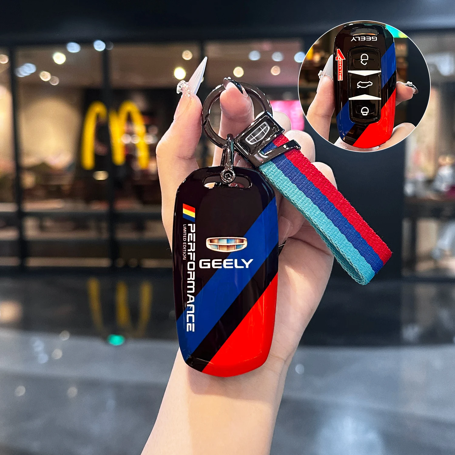 Racing Style TPU Car Remote Key Case Cover For Geely Galaxy L7 Keycase 24 L6 MAX 1.5T Plus AIR PRO Galaxy L7max E8 E5 Original