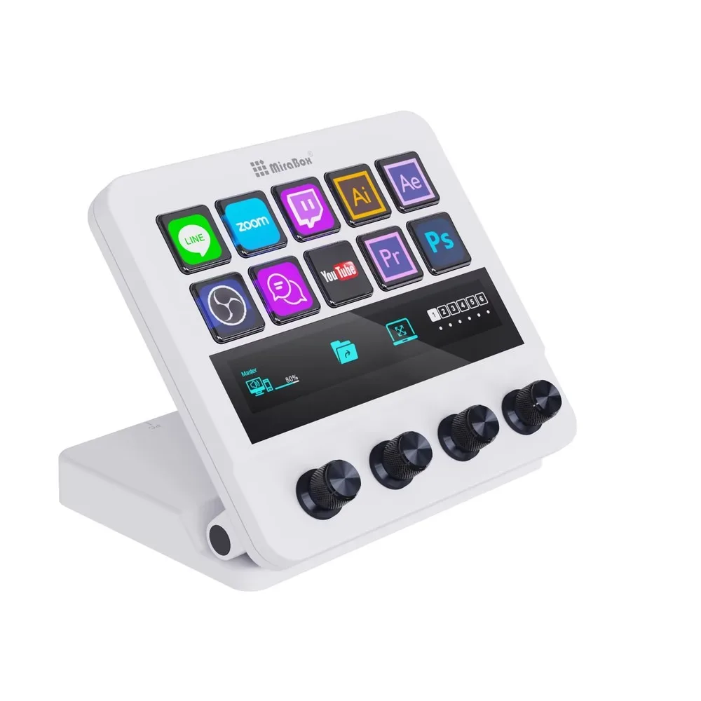 MiraBox Stream Deck Gaming Controller 4 Audio Dials Live Content Creation Streaming