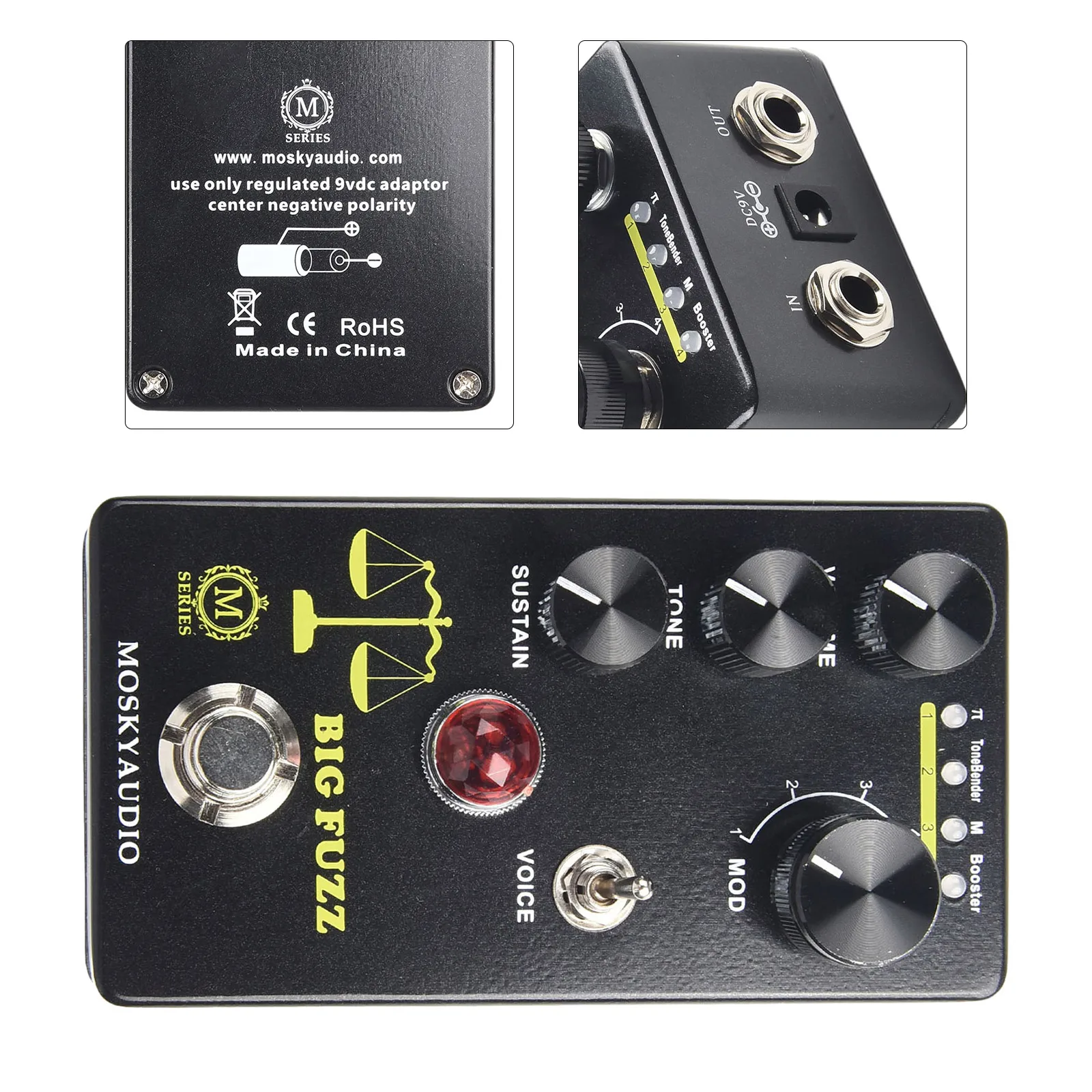 

Pedal Guitar Parts Guitar Effects Pedal 11.5*6.5*5CM 1pc Black Distortion/FUZZ ToneBender Two Vioce Π Brand New