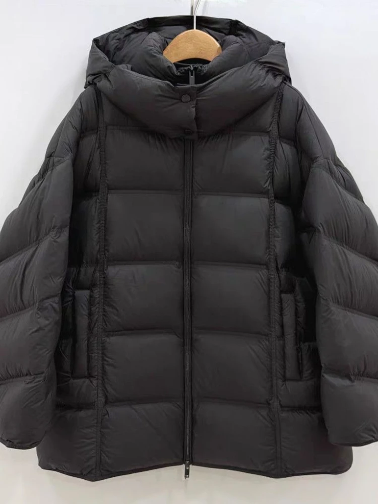 Women Thickened Down Jacket Winter High-End Fashion Cloud Sense Puff Sense Parkas Korean Thicken Warm 90 White Duck Puffer Coat