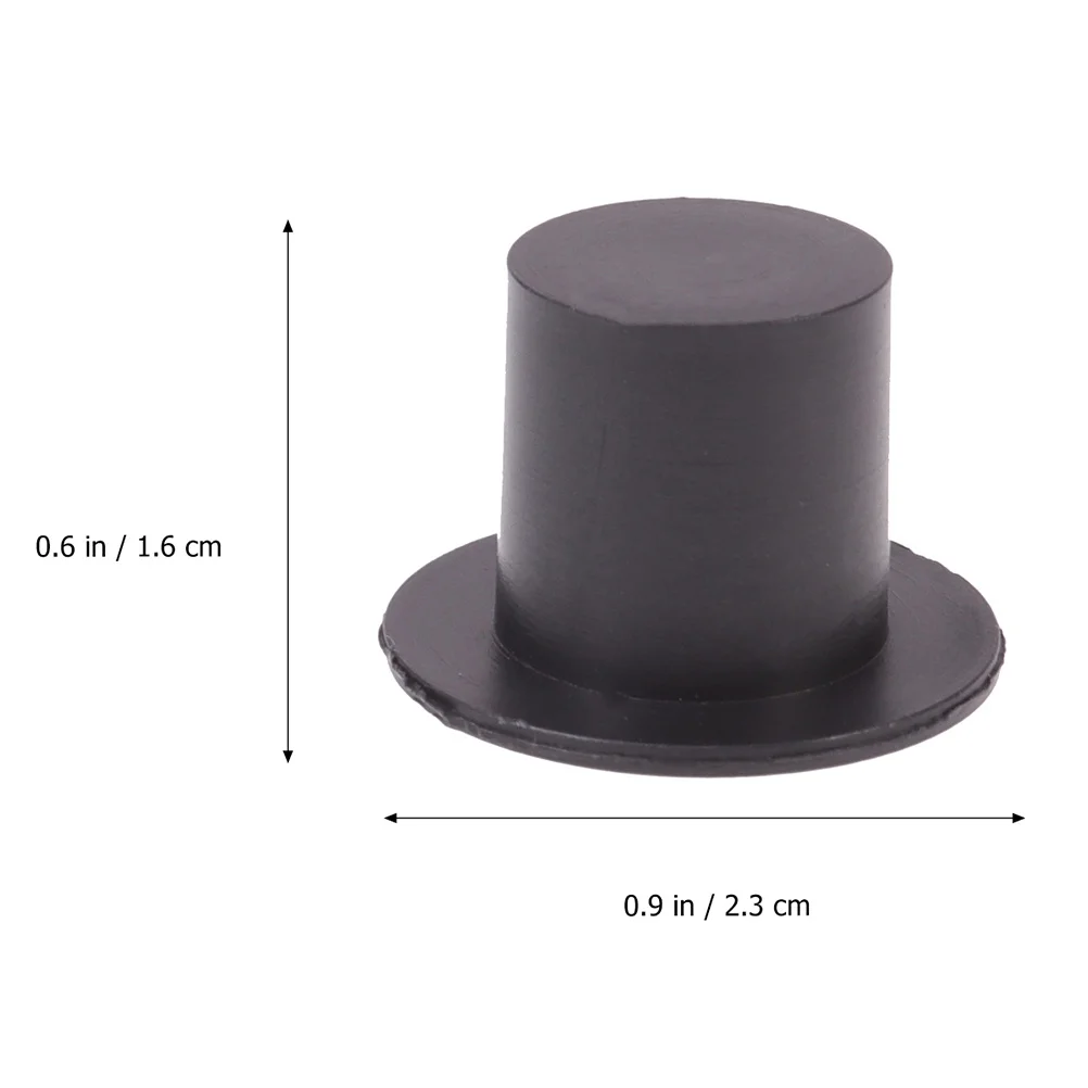 

100 Pcs Christmas Hats for Small Little Mini Tiny Clown Black Crafts Plastic Miss