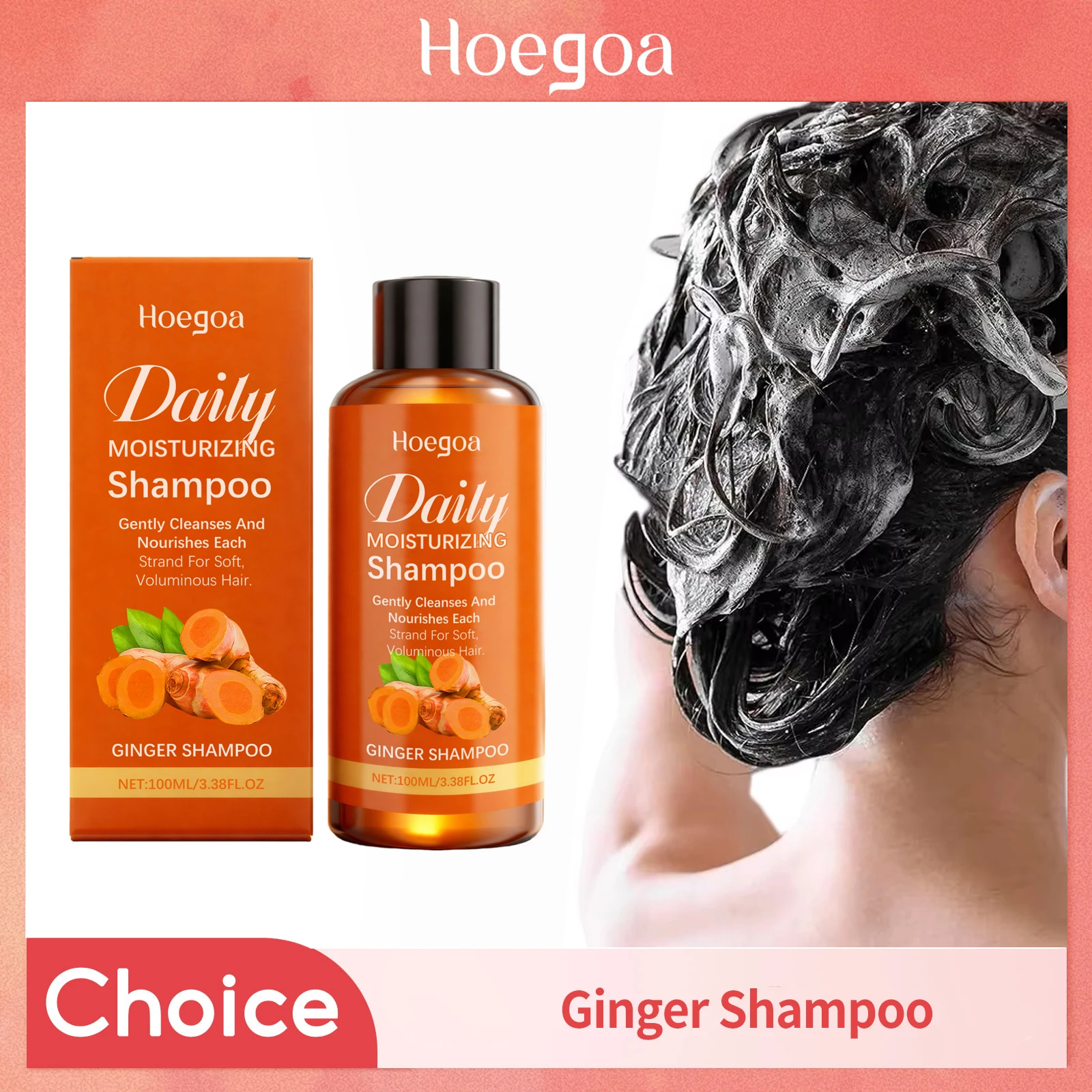 

Ginger Hair Growth Shampoo Anti Loss Remove Dandruff Nourish Follicles Strengthen Root Repair Dry Damage Hair Refreshing Shampoo