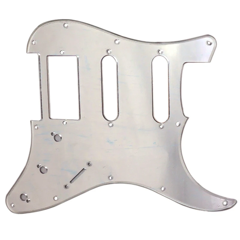 Golpeador de guitarra con espejo, 11 agujeros, placa rascadora de guitarra ST SSH con 11 Uds., tornillos de golpeador para accesorios de guitarra FD ST