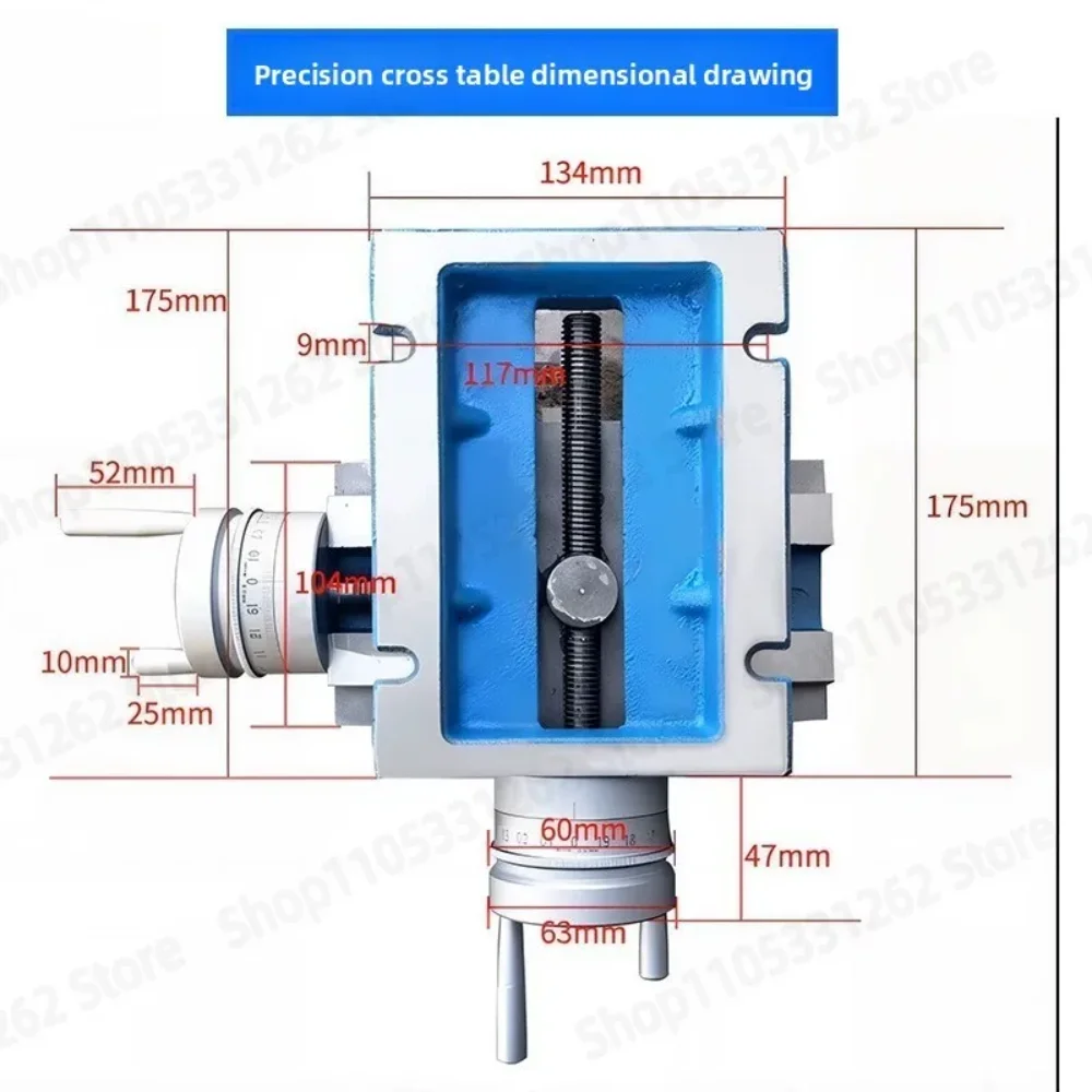 Precision Cross Compound Table for Drill Press & Milling Machine, Manual XY Sliding Worktable 201