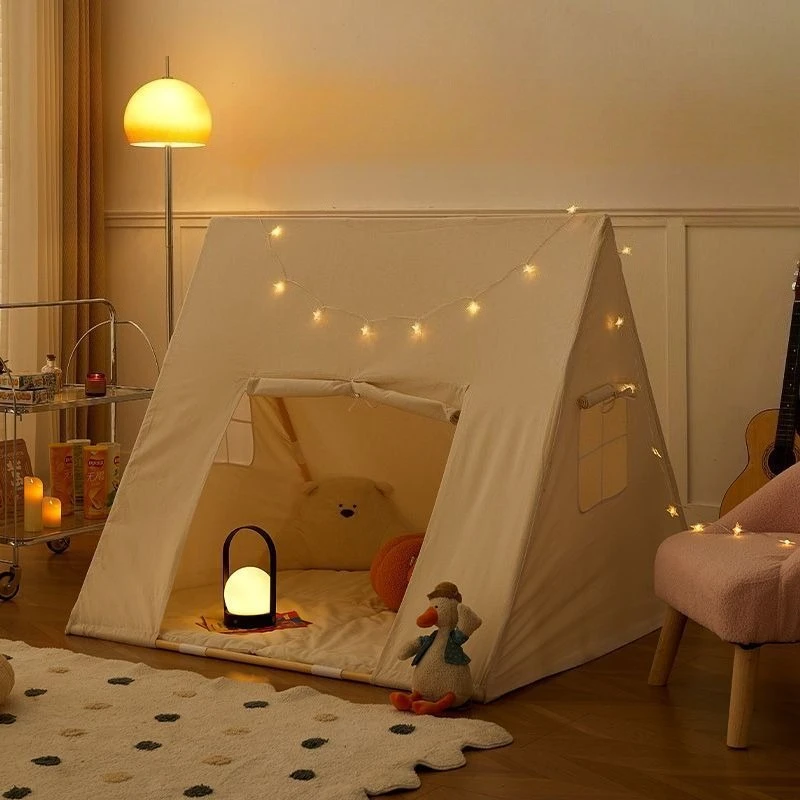 Solid Wood Bracket Toy Tent Large Indoor Children Tent House Breathable Safety Stable Outdoor Games Hut Child Tent Camping