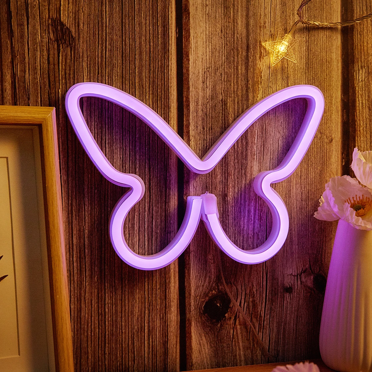 Chi-buy Butterfly LED Neon sign USB Powered Or Battery Power Supply Neon Signs Night Light For Bedroom Living Room Decor Lamp Si