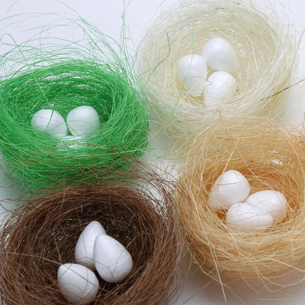 

12Pcs Decorative Egg Nest Mini Chick Nests Premium Material Easter Party Layout Photo Props Natural Handicrafts Easter Egg