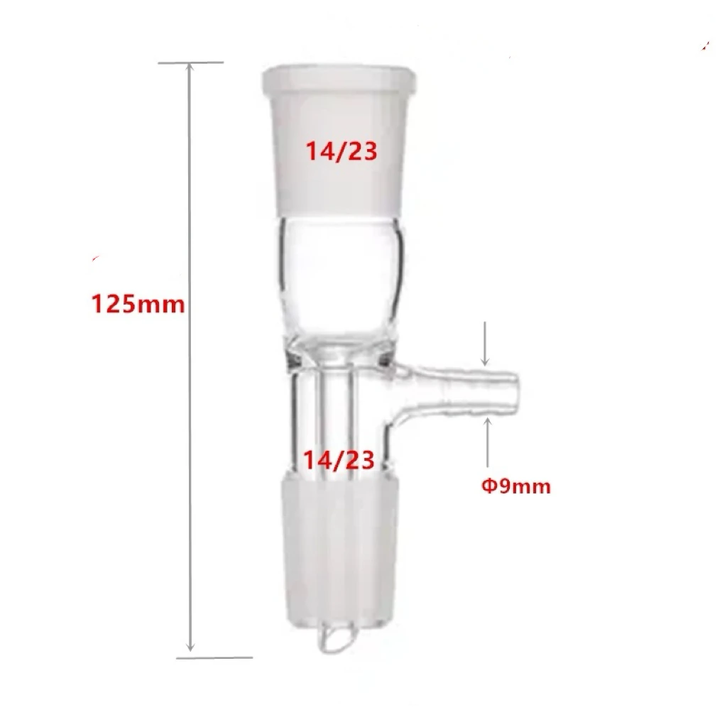 Lab Borosilicate Glass Vacuum Adapter Glassware Straight Tube Gas Inlet Take-off Adapter