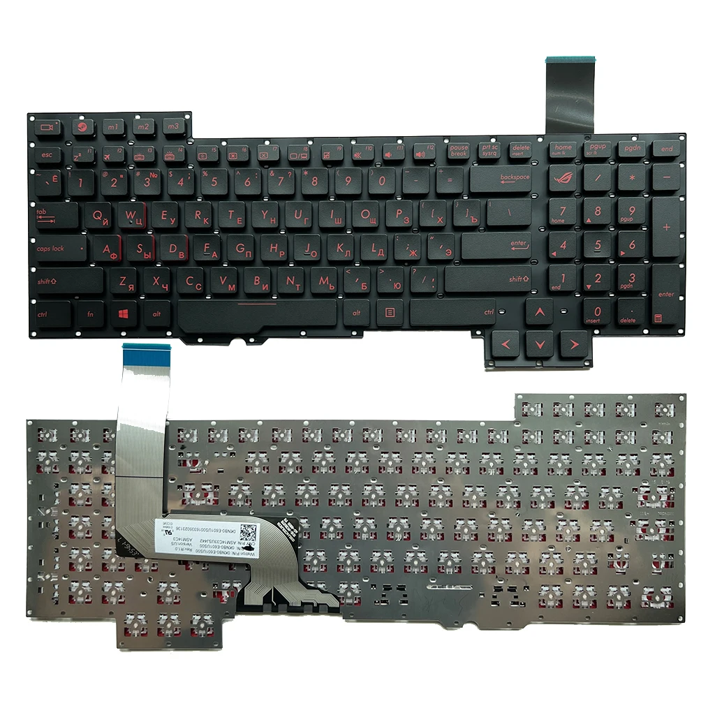 New US Russian Keyboard For Asus G751 G751j G751jl G751jm G751jt G751jy Without Frame Red English RU