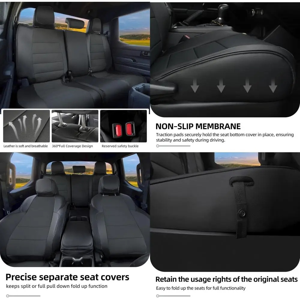 

Custom Fit Tacoma Car Seat Covers for Select Toyota Tacoma (Petrol) 2024 2025 2026 Double cab SR,SR5,TRD Sport,TRD Off-Road,Limi