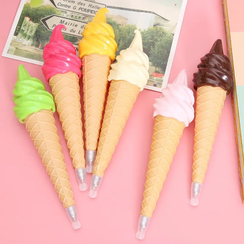 1 Piece Cute Kawaii Ice Cream Ballpoint Pen Sweet Cone School Office Supply Stationary Creative Novelty Funny Lovely Pretty